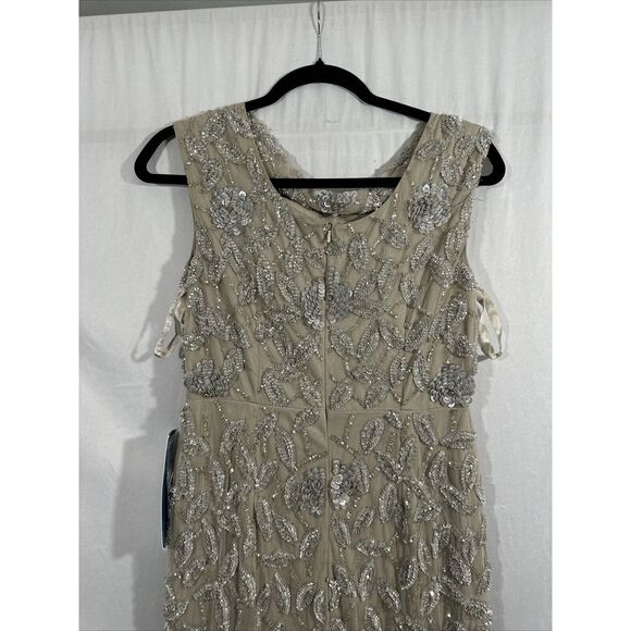 NWT $598 Mac Duggal [ 4 ] 93537 Cowl Neckline Floral Embellished Gown Grey #J304 - Picture 13 of 14